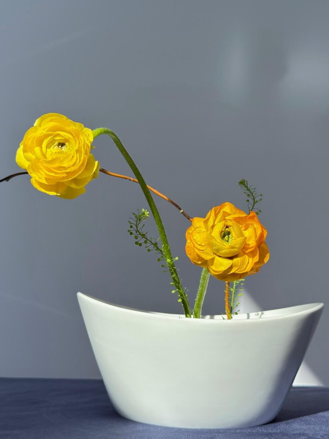 Beautiful Ikebana flower arrangements showcasing the Japanese art of floral design, created during workshops, private events, or in studio.