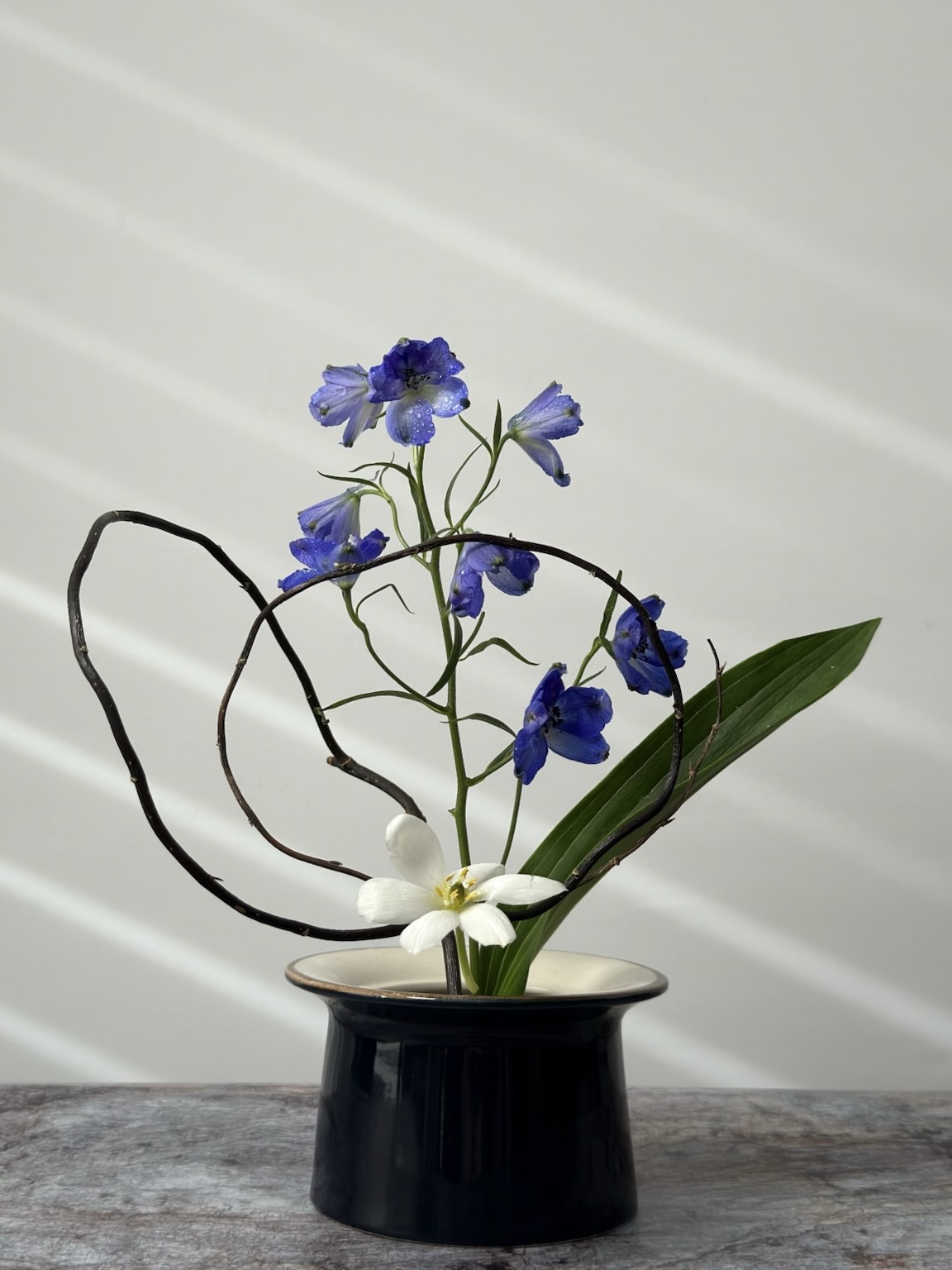Beautiful Ikebana flower arrangements showcasing the Japanese art of floral design, created during workshops, private events, or in studio.