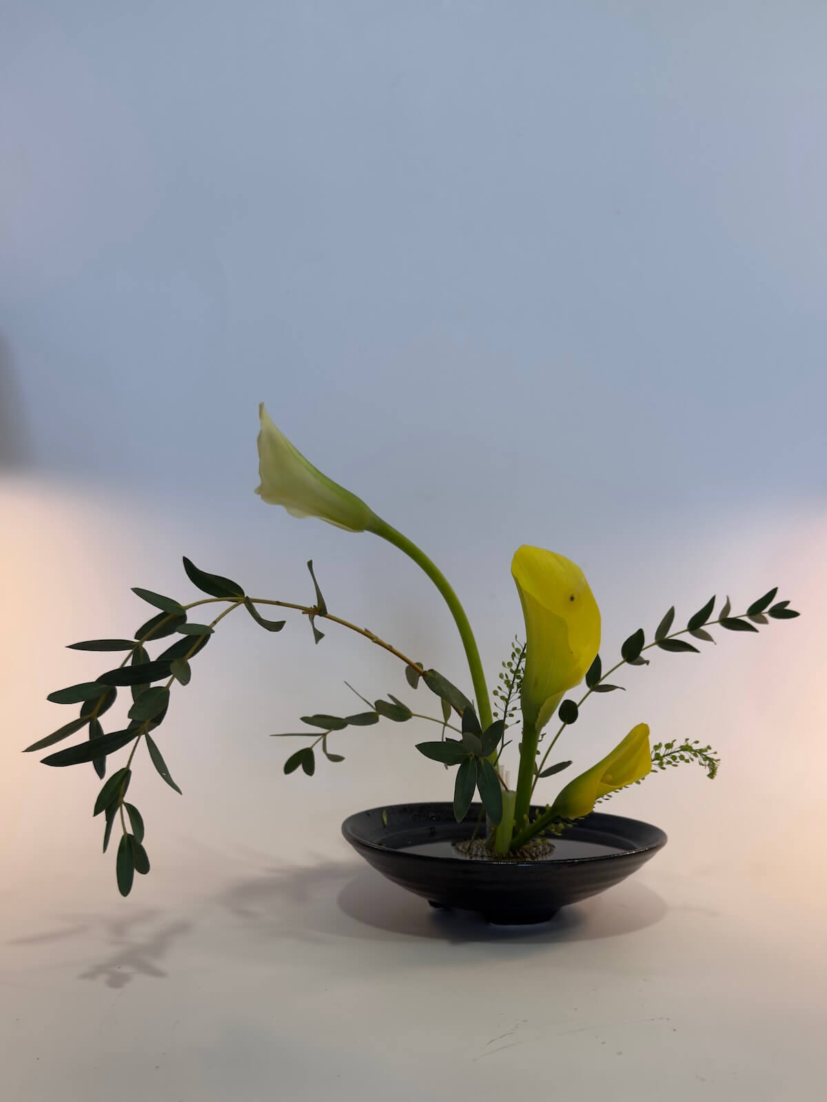 Beautiful Ikebana flower arrangements showcasing the Japanese art of floral design, created during workshops, private events, or in studio.