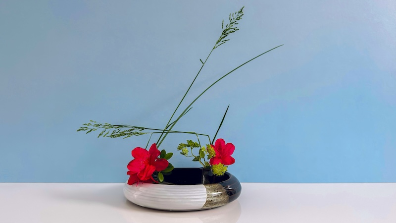 A beautifully Ikebana flower arrangement that slows you down